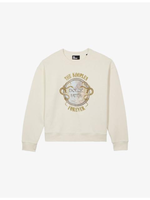 The Kooples Branded-Print Relaxed-Fit Cotton-Jersey Sweatshirt