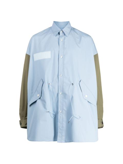 Fumito Ganryu two-tone drawstring-waist shirt