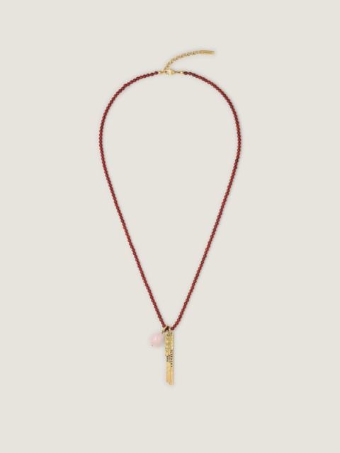 Givenchy GIVENCHY TAPE LONG NECKLACE IN AGATE, METAL AND QUARTZ