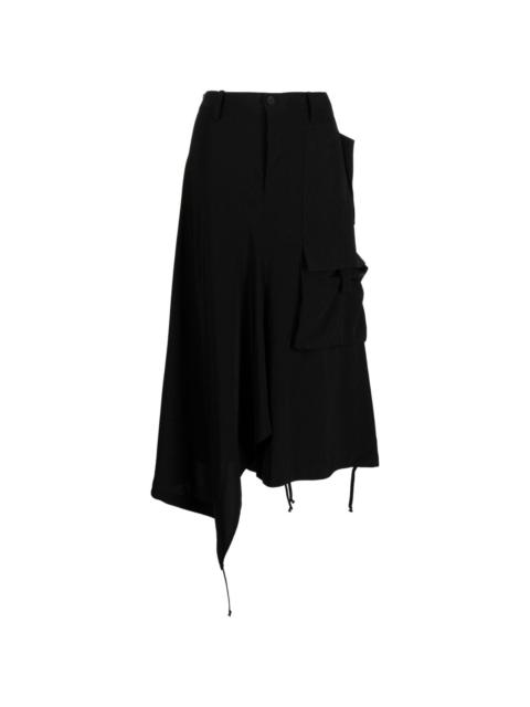 high-waisted asymmetric skirt