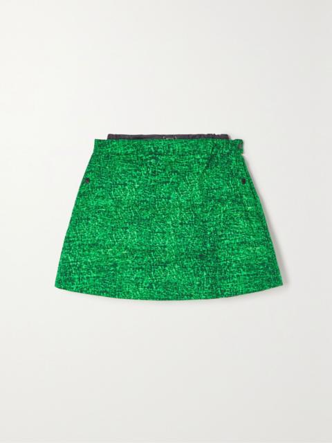 Moncler + JW Anderson quilted printed cotton-twill down mini skirt Green