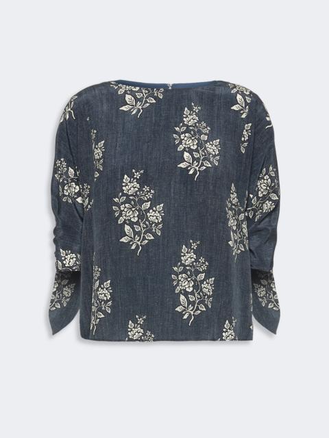 WEEKEND Max Mara ADONE Printed silk crepe de chine blouse - NAVY