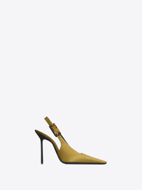 SAINT LAURENT climax slingback pumps in satin crepe