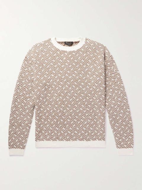 Jacquard-Knit Linen-Bouclé Sweater