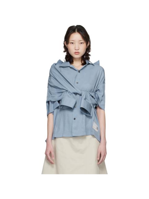 Blue Shawl Layered Shirt