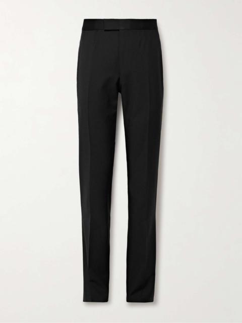 Straight-Leg Satin-Trimmed Wool and Mohair-Blend Tuxedo Trousers
