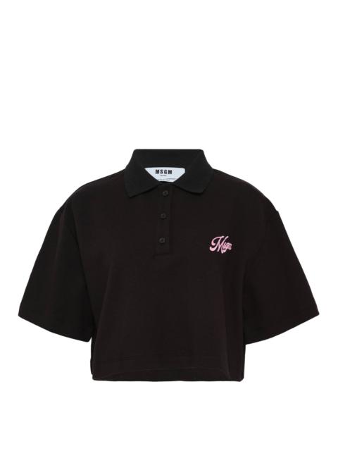 MSGM Cropped Polo Tee