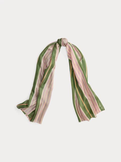 Polo Ralph Lauren Logo Striped Silk Scarf