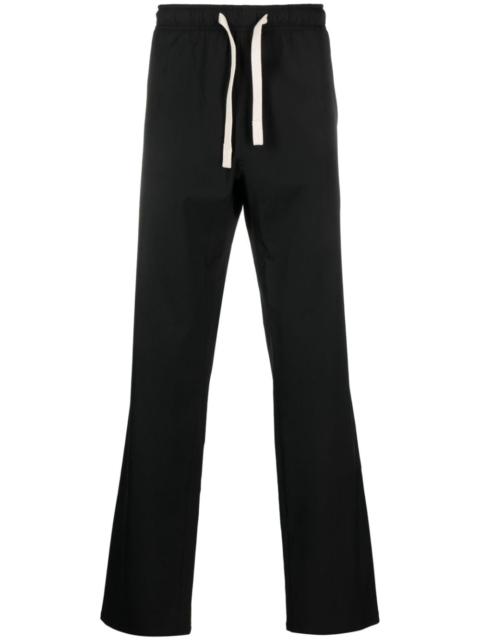 monogram-embroidered straight-leg trousers