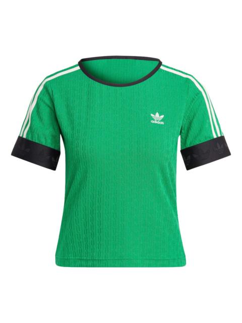(WMNS) adidas originals SS23 adicolor 70s Knit T-Shirt 'Green' IK7844