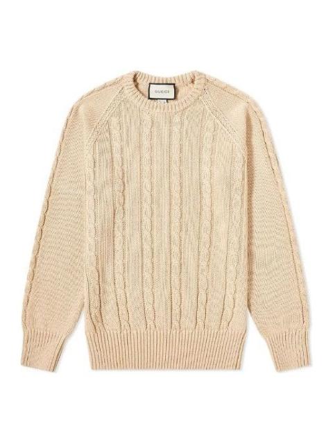 GUCCI Gucci Retro Ribbed Knitted Sweater For Men Beige 614727-XKBA3-9166