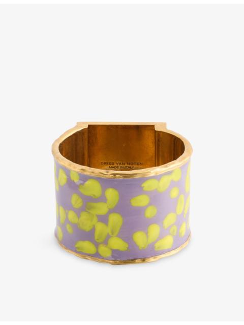 Dries Van Noten Handmade Painted Brass and Enamel Cuff Bracelet
