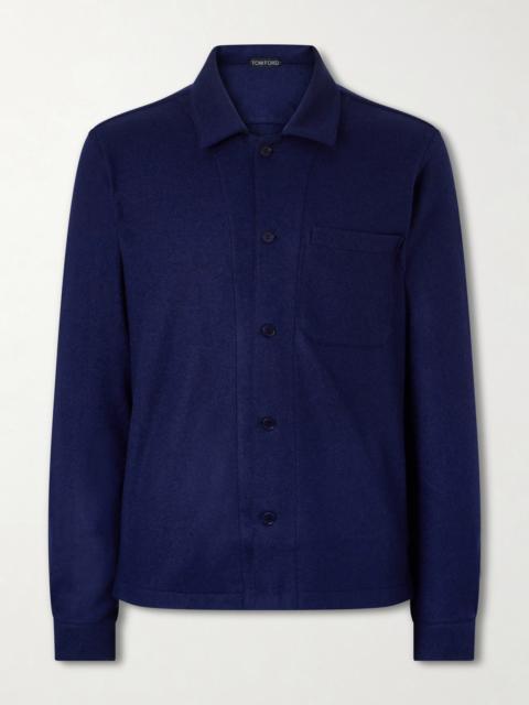 TOM FORD Logo-Embroidered Cashmere Shirt