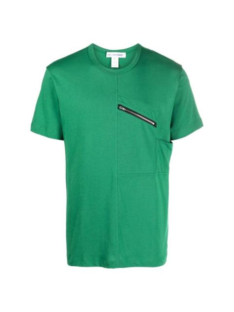 panelled zip-pocket T-shirt