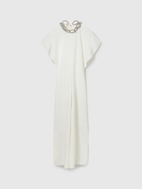 Stella McCartney Lead-Free Crystal Chain Cap-Sleeve Jumpsuit