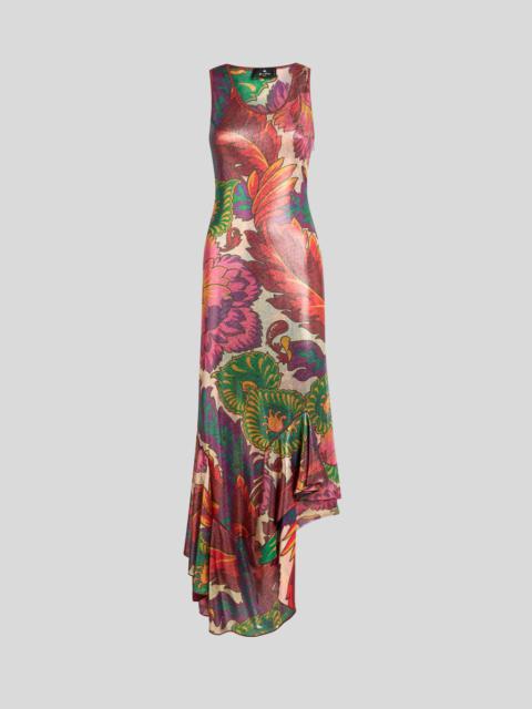 Etro LAMINATED JERSEY DRESS WITH MAXI FLORAL PRINT