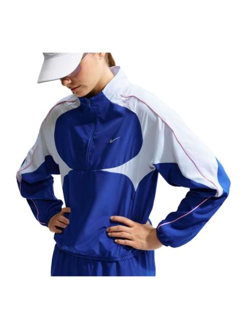 Nike (WMNS) Nike Tempo Swoosh Dri-FIT 1 2-Zip Jacket 'Old Royal Football Grey Pink Rise' IM7579-417