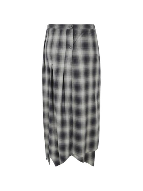 META CAMPANIA COLLECTIVE asymmetric check midi skirt