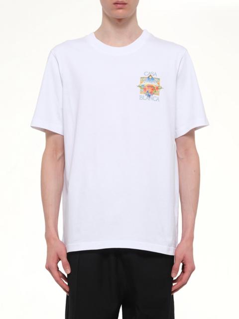 CASABLANCA Tennis Landscape 2 Classic T-Shirt in White