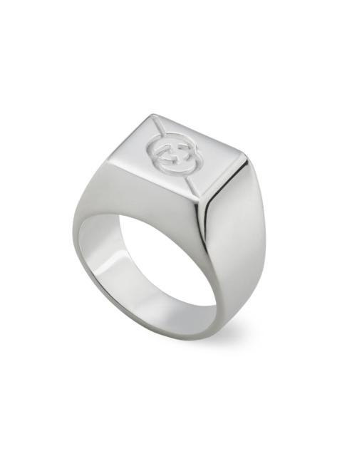 GUCCI Men's Tag Ring - Silver