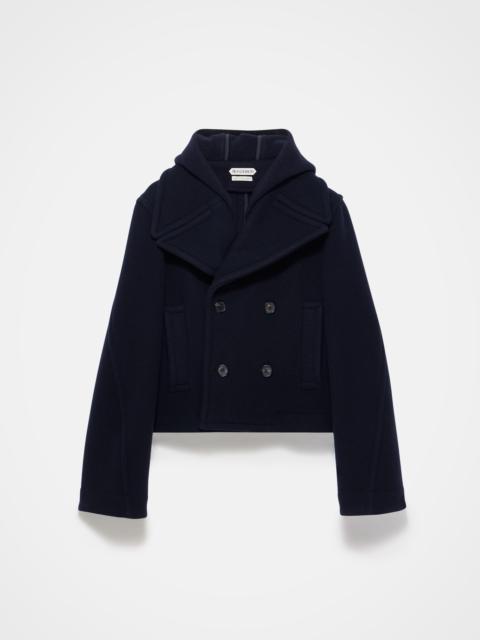 JW Anderson CROPPED HOODED COAT IN NAVY