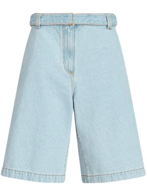 Etro logo-embroidered denim bermuda shorts