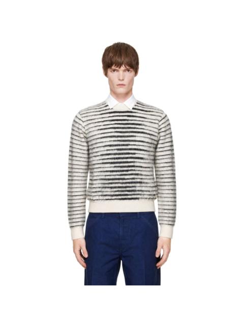 TOM FORD White Brushed Mohair Crew Neck Sweater