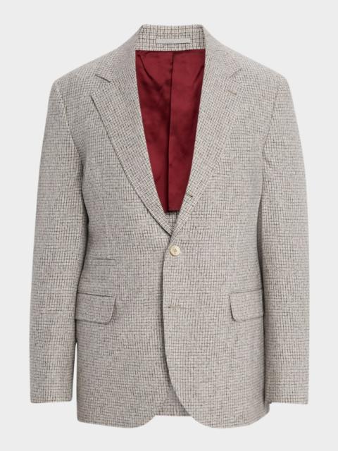 Brunello Cucinelli Men's Micro-Check Houndstooth Sport Coat