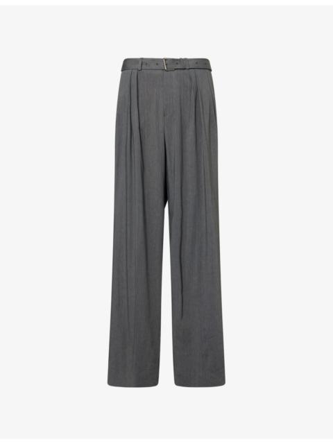 Dries Van Noten Preaches Wide-Leg Linen-Blend Trousers
