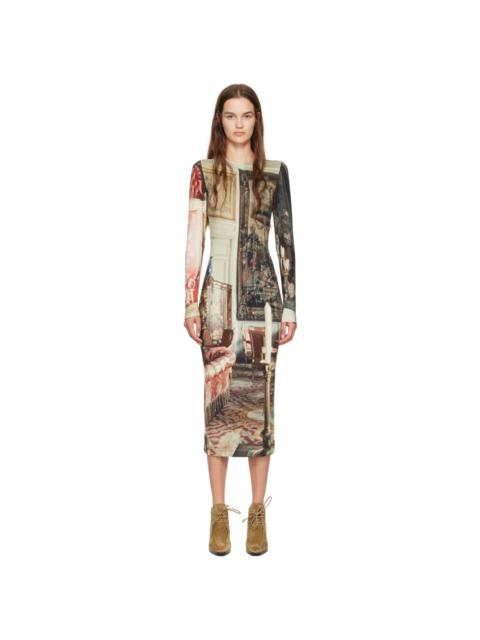 Multicolor Boulle Midi Dress