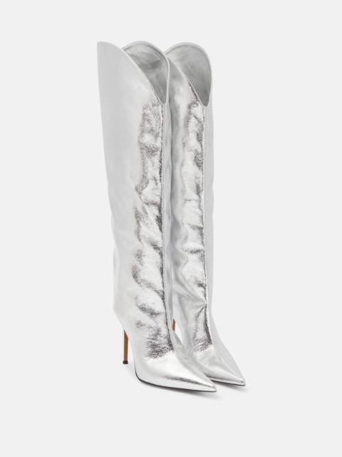 ALEXANDRE VAUTHIER Metallic leather over-the-knee boots