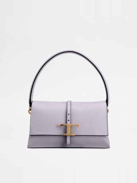 Tod's T TIMELESS FLAP BAG IN LEATHER MINI - VIOLET