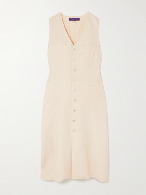 Ralph Lauren Berke Linen And Silk-blend Canvas Midi Dress