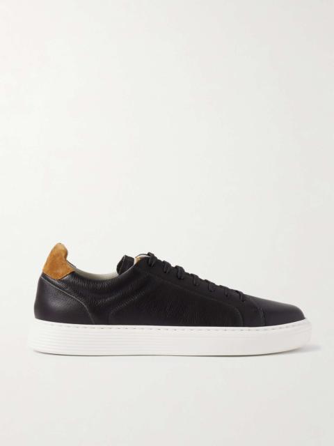 Brunello Cucinelli Urano Suede-Trimmed Leather Sneakers