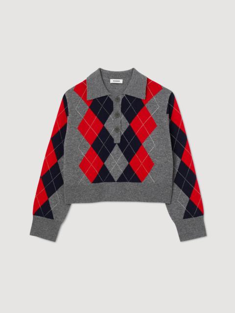 Sandro DIAMOND POLO NECK SWEATER