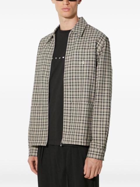 AWAKE NY checked zip-up shirt jacket