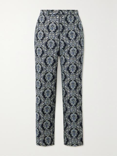 Etro Metallic Brocade Skinny Pants