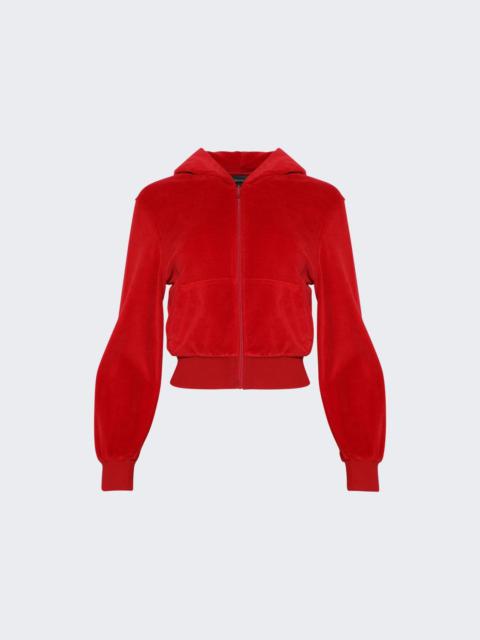 BALENCIAGA Bb Motel Fitted Zip-up Hoodie Red