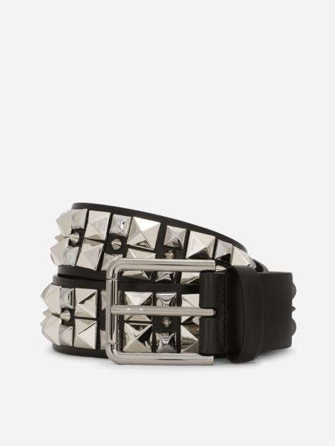Dolce & Gabbana Calfskin nappa belt with studs