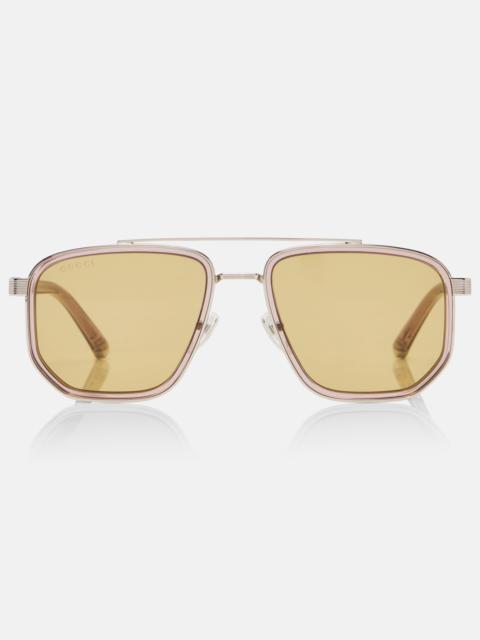 GUCCI Lettering aviator sunglasses