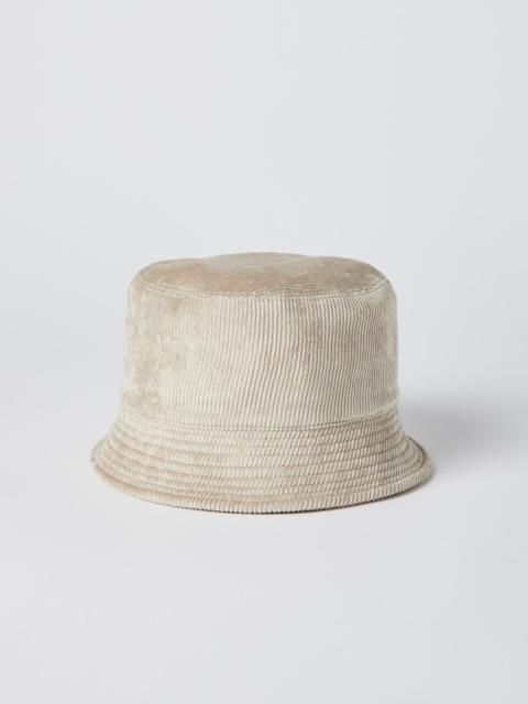 Brunello Cucinelli Corduroy bucket hat with shiny band