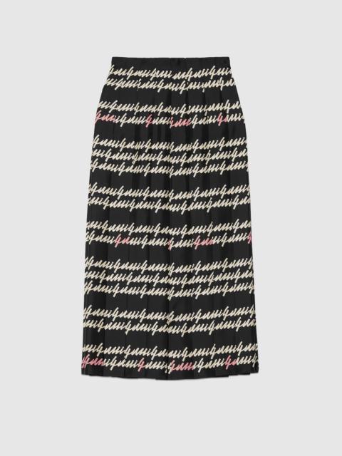 GUCCI Gucci script print silk skirt