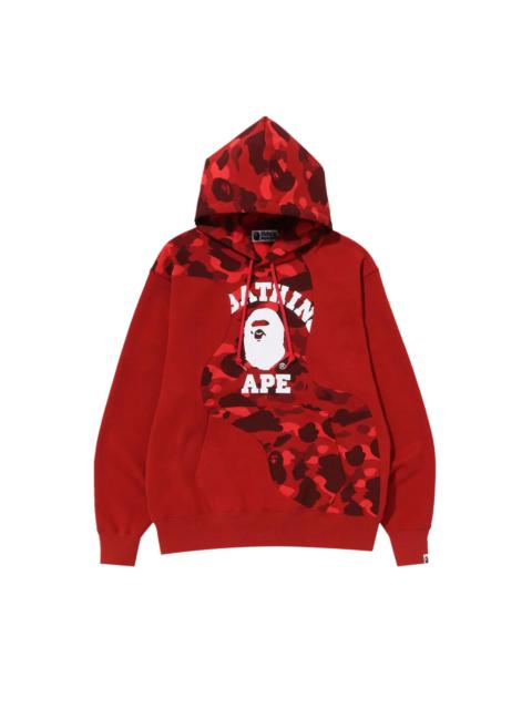 A BATHING APE® BAPE Color Camo College Cutting Relaxed Fit Hoodie 'Red'