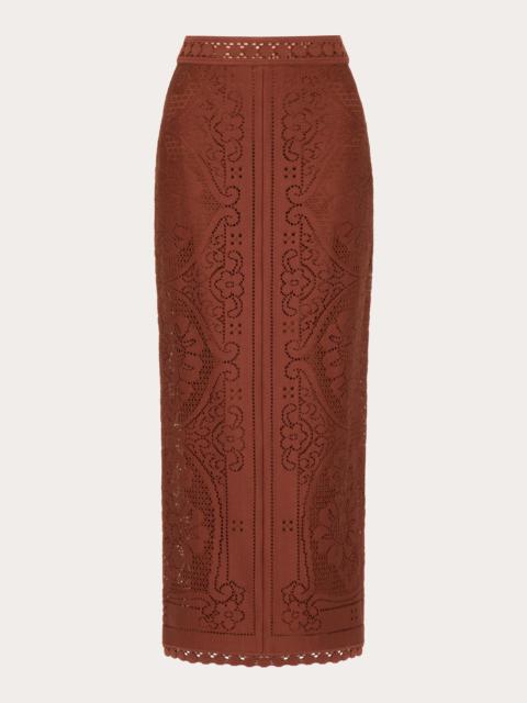 Valentino COTTON LACE MIDI SKIRT
