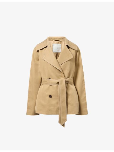 VARLEY Maddox Cropped Lyocell-Blend Trench Jacket