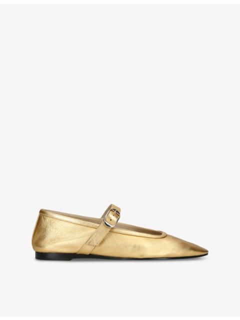 LE MONDE BÉRYL Ballet metallic leather Mary Jane flats