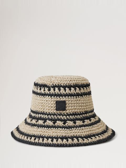 Mulberry Crochet Bucket Hat
Beige & Black Paper Raffia