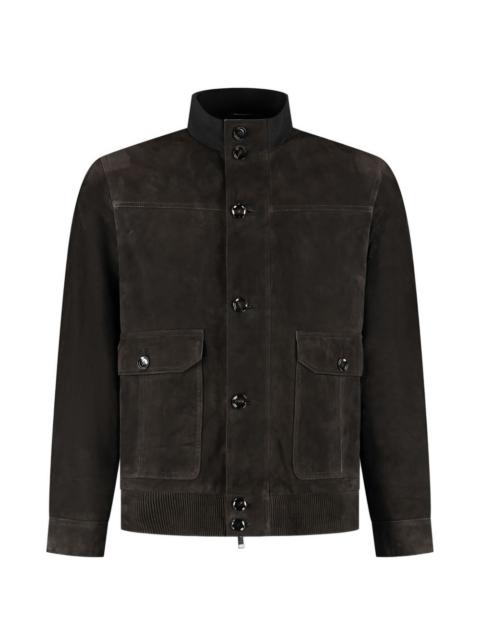 Brioni buttoned bomber jacket