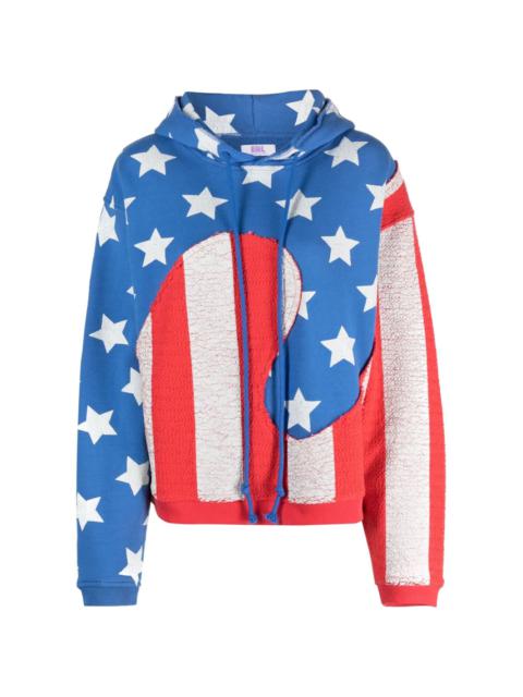 ERL Swirl flag-print cotton hoodie