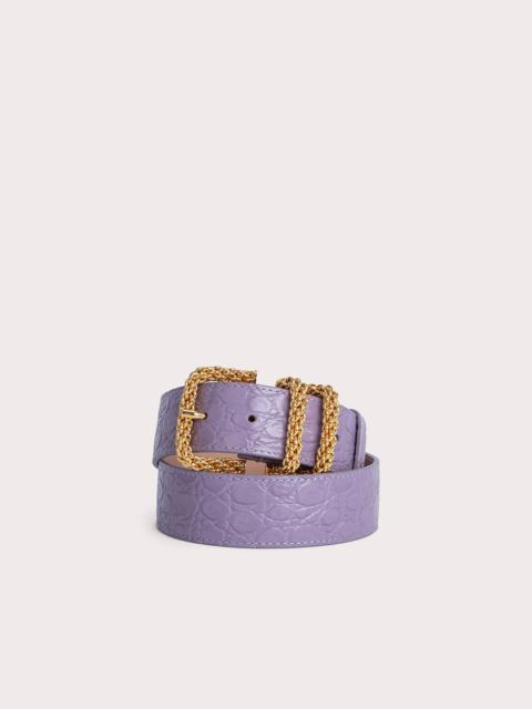 BY FAR Katina Purple Haze Circular Croco Embossed Leather